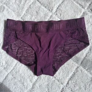 Victoria's Secret PINK | Hipster Leopard Lace Back Signature Waist | Size Medium